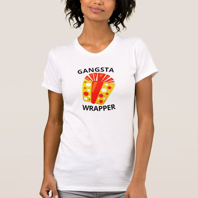 Camiseta Gangsta Rap Meme Engraçado Rapper Palavra Gift Wra (Frente)