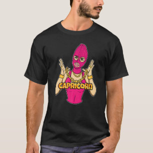 Camiseta Gangsta Rapariga Capricorn Mascarada Mulher Gangst