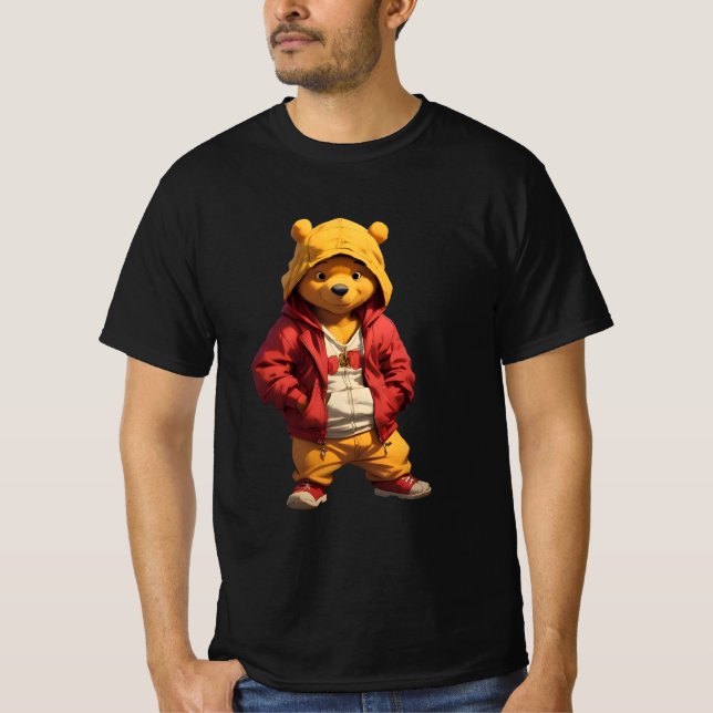 Camiseta Gangsta Winnie, o Pooh 3 (Frente)