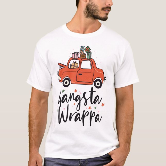 Camiseta Gangsta Wrappa Engraçado Natal (Frente)