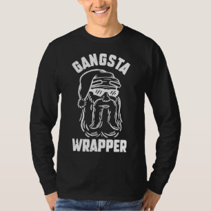 Camiseta Gangsta Wrapper Engraçado Papais noeis de Natal En