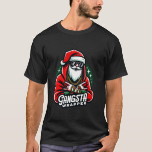 Camiseta Gangsta Wrapper Engraçado Papais noeis Natal Xmas