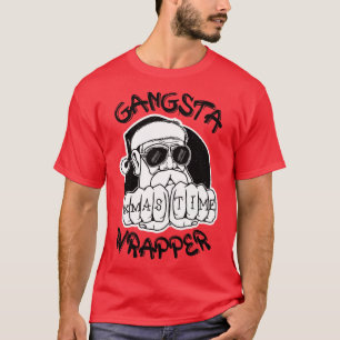 Camiseta Gangsta Wrapper Funny Santa Claus Gangster (Luz
