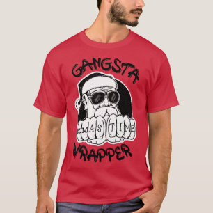 Camiseta Gangsta Wrapper Funny Santa Claus Gangster (Luz