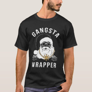 Camiseta Gangsta Wrapper Gangster Papais noeis Engraçados N