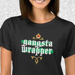 Camiseta Gangsta Wrapper Novelty Natal Gift White Green