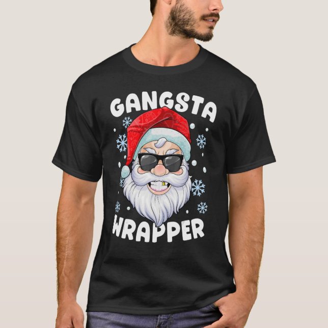 Camiseta Gangsta Wrapper Papais noeis Gangster Wrapper Nata (Frente)
