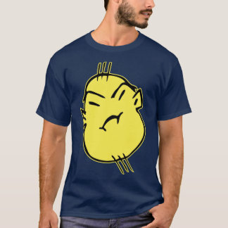 Camiseta Gangster asiático gordo com a face média Doodle