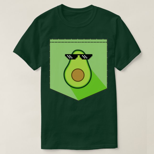 Camiseta Gangster avocado com óculos de bolso (Frente do Design)