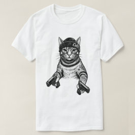 Camiseta Gangster Cat Tattoo Art | Cool Streetwear Kitty