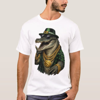 Camiseta Gangster Crocodile with Gold Chains