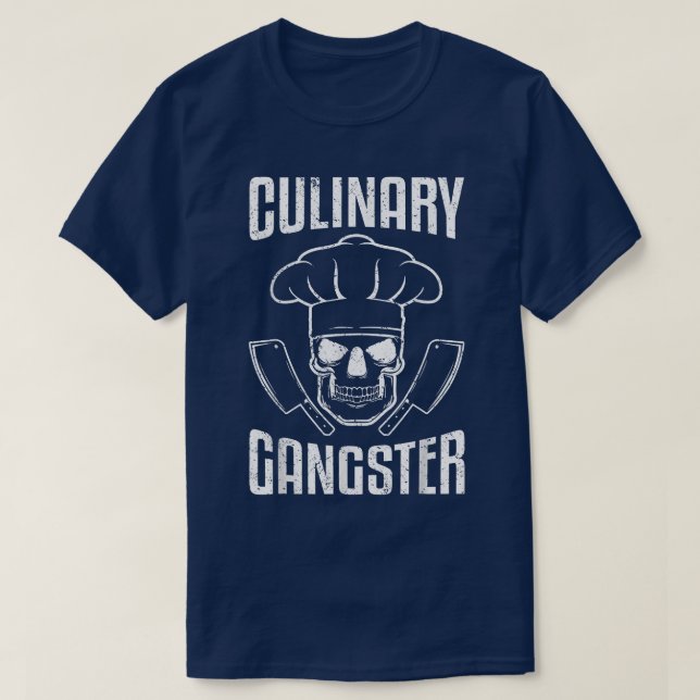 Camiseta Gângster Culinário Cozinha de Comida de Chef (Frente do Design)