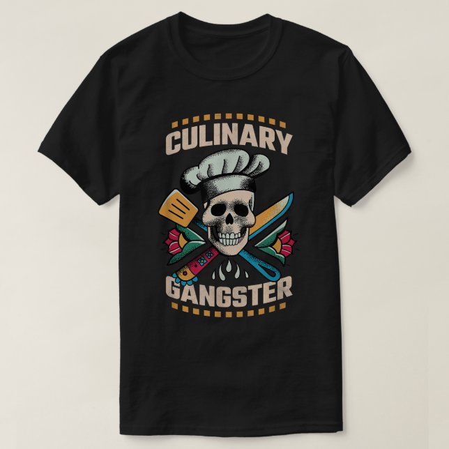 Camiseta Gângster Culinário, Cozinhar (Frente do Design)