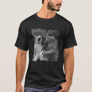 Camiseta Gangster de Gato Tatuado Meme de Gato Engraçado Am