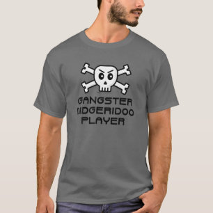 Camiseta Gangster Didgeridoo Player Skull E Cross Bone Wo