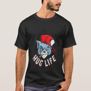 Camiseta Gangster do Abraço das Mulheres Gato Fofo Gato Div