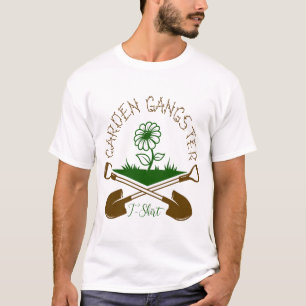 Camiseta Gangster do Jardim Arte Floral Engraçada de Pás Cr
