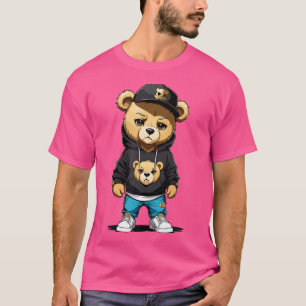 Camiseta Gângster Do Urso De Teddy Na Roupa Da Rua Hip Hop