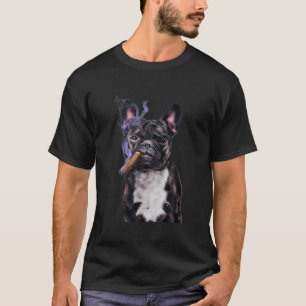 Camiseta , Gangster French Bull Dog Smokers Charuto, Cachor