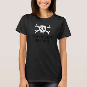 Camiseta Gangster Gamer Skull E Cross Bone Word Design