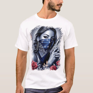 Camiseta Gangster Girl Hip Hop chicano art Design