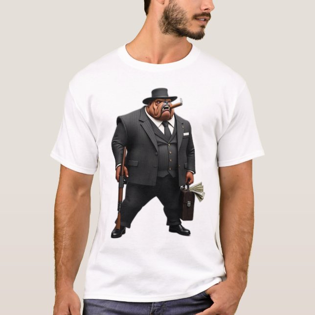 Camiseta Gangster Kingpin Brutus O Estilo Máfia Bulldog (Frente)
