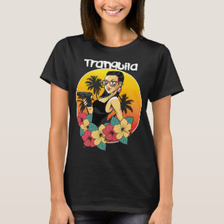 Camiseta Gângster Latina Tranquilo com flores.