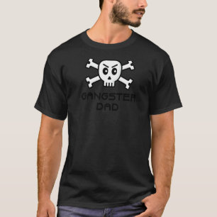 Camiseta Gangster Pai Crânio E Palavra Óssea