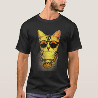 Camiseta Gangster Street Cat Goldchain Gatinho Rapper Com S
