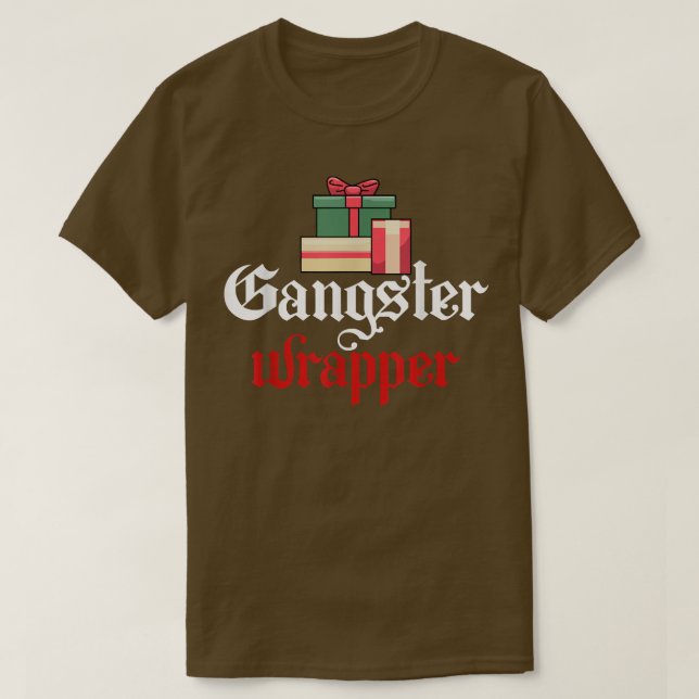 Camiseta Gangster Wrapper Encantado Pun De Natal (Frente do Design)