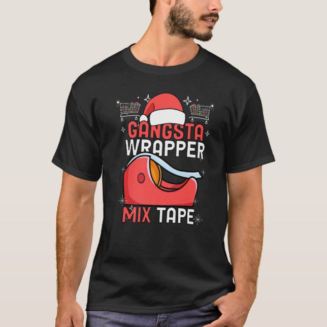Camiseta Gangster Wrapper Mix Tape Ugly Figurume De Natal (Frente)