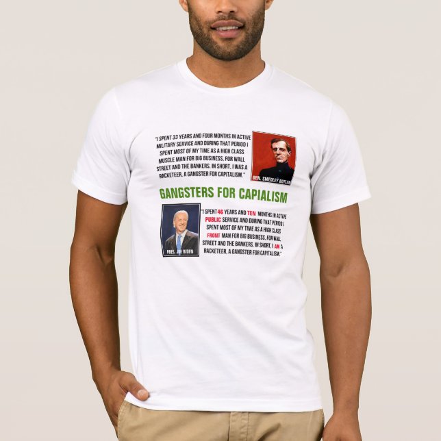 Camiseta Gangsters para o Capitalismo Joe Biden Smedley But (Frente)