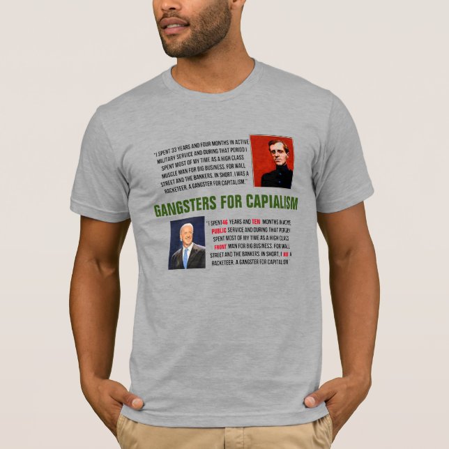 Camiseta Gangsters para o Capitalismo Joe Biden Smedley But (Frente)