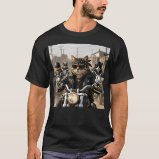Camiseta Gangue de Gatos Motoqueiros Engraçados Meme Hiper
