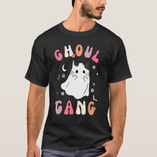 Camiseta Gangue de Gôlos Groovy Ei Boo Abóbora Gato Equipe