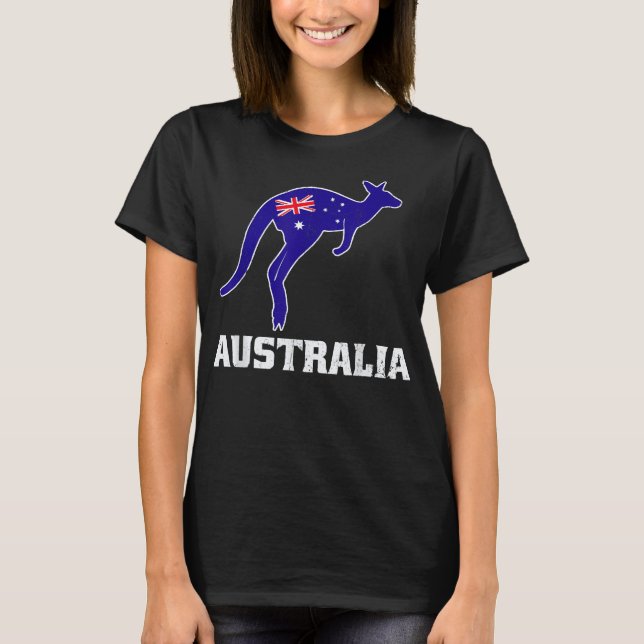 Camiseta Ganguru australiano lança suvenir sinalizador aust (Frente)