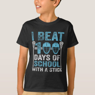 Camiseta Ganhei 100 Dias De Escola Com Um Pau Lacrosse Pl