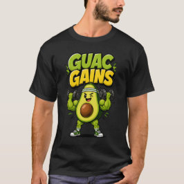 Camiseta Ganhos de Guac Avocado Engraçado Academia de Fitne