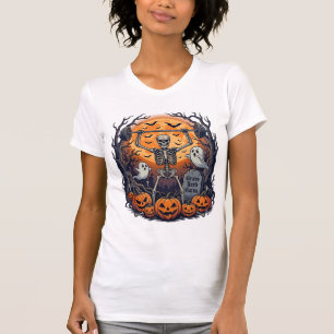 Camiseta Ganhos do Cemitério Esqueleto Levantando Haltere H