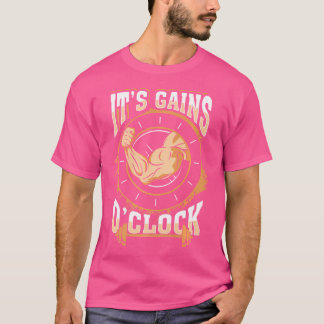 Camiseta Ganhos O'Clock Gym Bodybuilding Weight Levantando