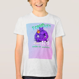 Camiseta Ganhou 100 Dias de Escola–gato engraçado