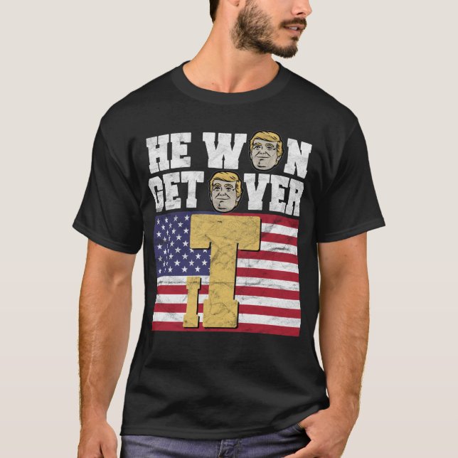 Camiseta Ganhou obtem sobre ele (Frente)