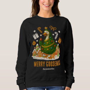 Camiseta Ganso Árvore Natal   Feriado Engraçado