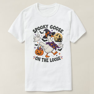 Camiseta Ganso Assustador à Solta Bruxa Halloween