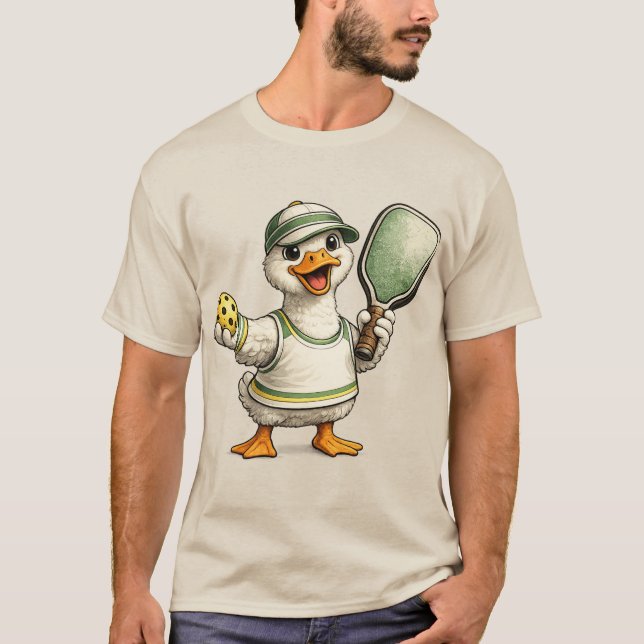 Camiseta Ganso Bobalhão Engraçado de Pickleball :  Ganso co (Frente)