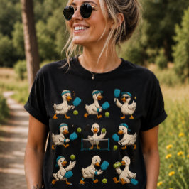Camiseta Ganso Bobo de Fio Falso Jogando Pickleball