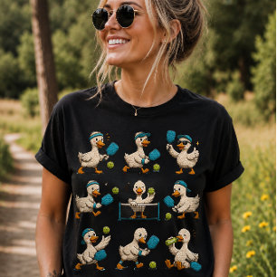 Camiseta Ganso Bobo de Fio Falso Jogando Pickleball