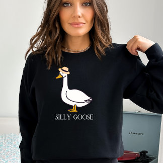 Camiseta Ganso Bobo Engraçado Com Preto De Chapéu