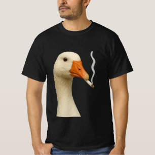 Camiseta Ganso Bobo Fuma Meme Ganso Fumando Cigarro