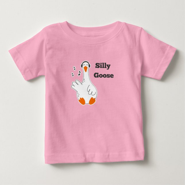 Camiseta Ganso bobo, Ganso Engraçado, Bebê Ganso (Frente)